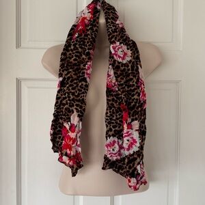 Victoria’s Secret Pink Floral Leopard Scarf – Lightweight Wrap OS